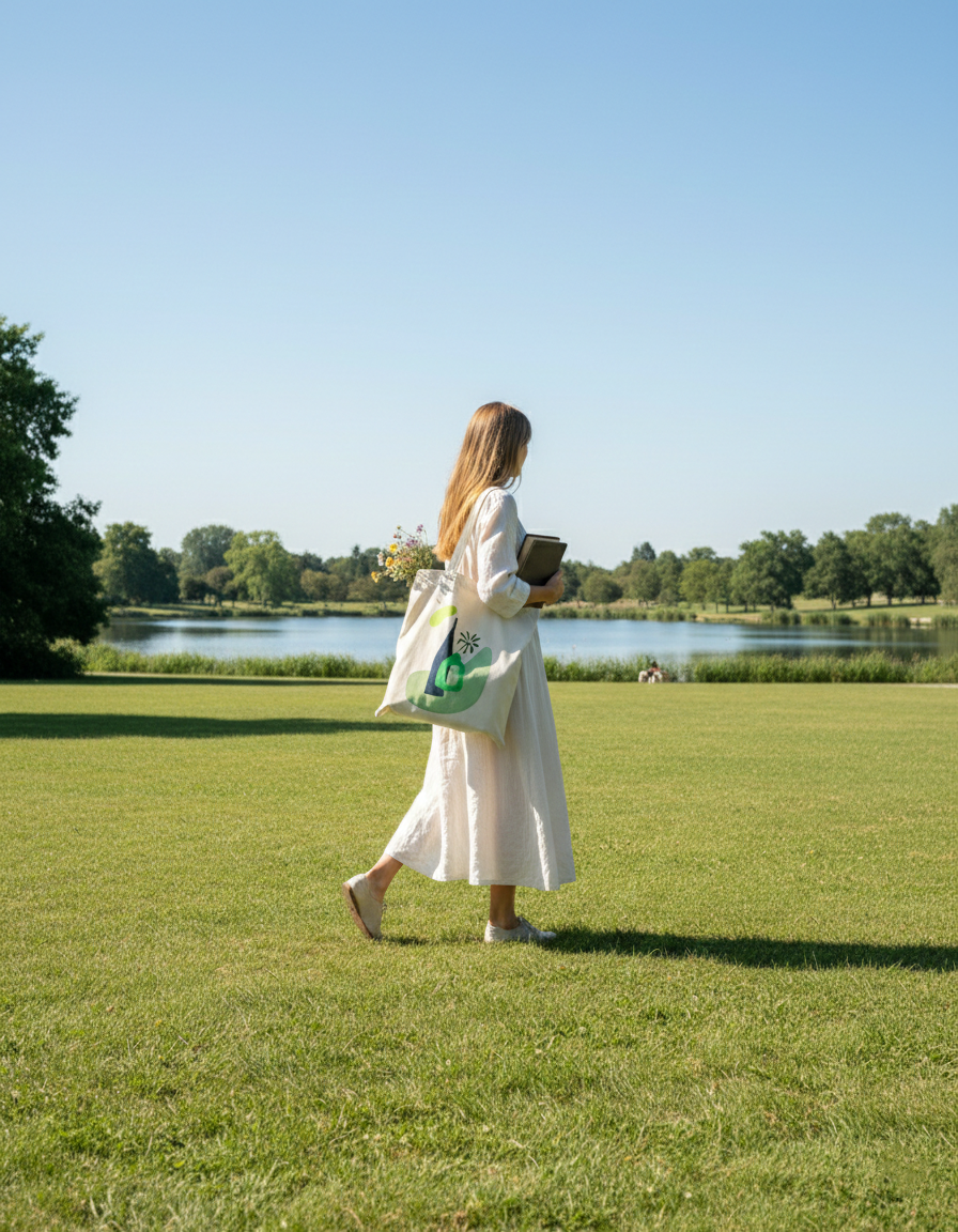 Slouchy aesthetic fabric bag designed for bookstore and café visits