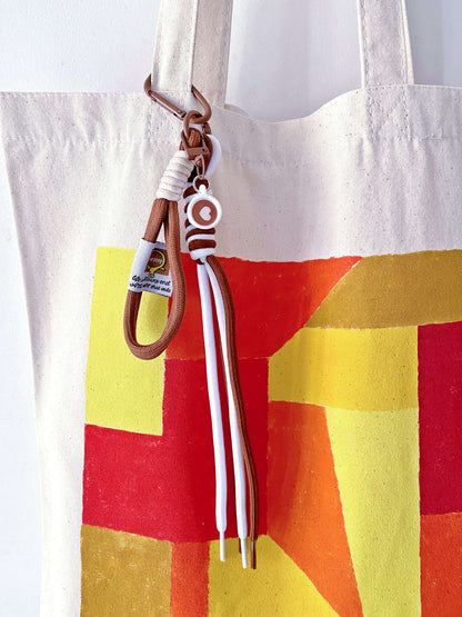 relaxed style tote bag with original hand drawn design detail