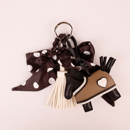 Polka dot bow accessory for handbags and totes