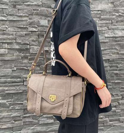 Sleek Leather Handbag with Adjustable Strap