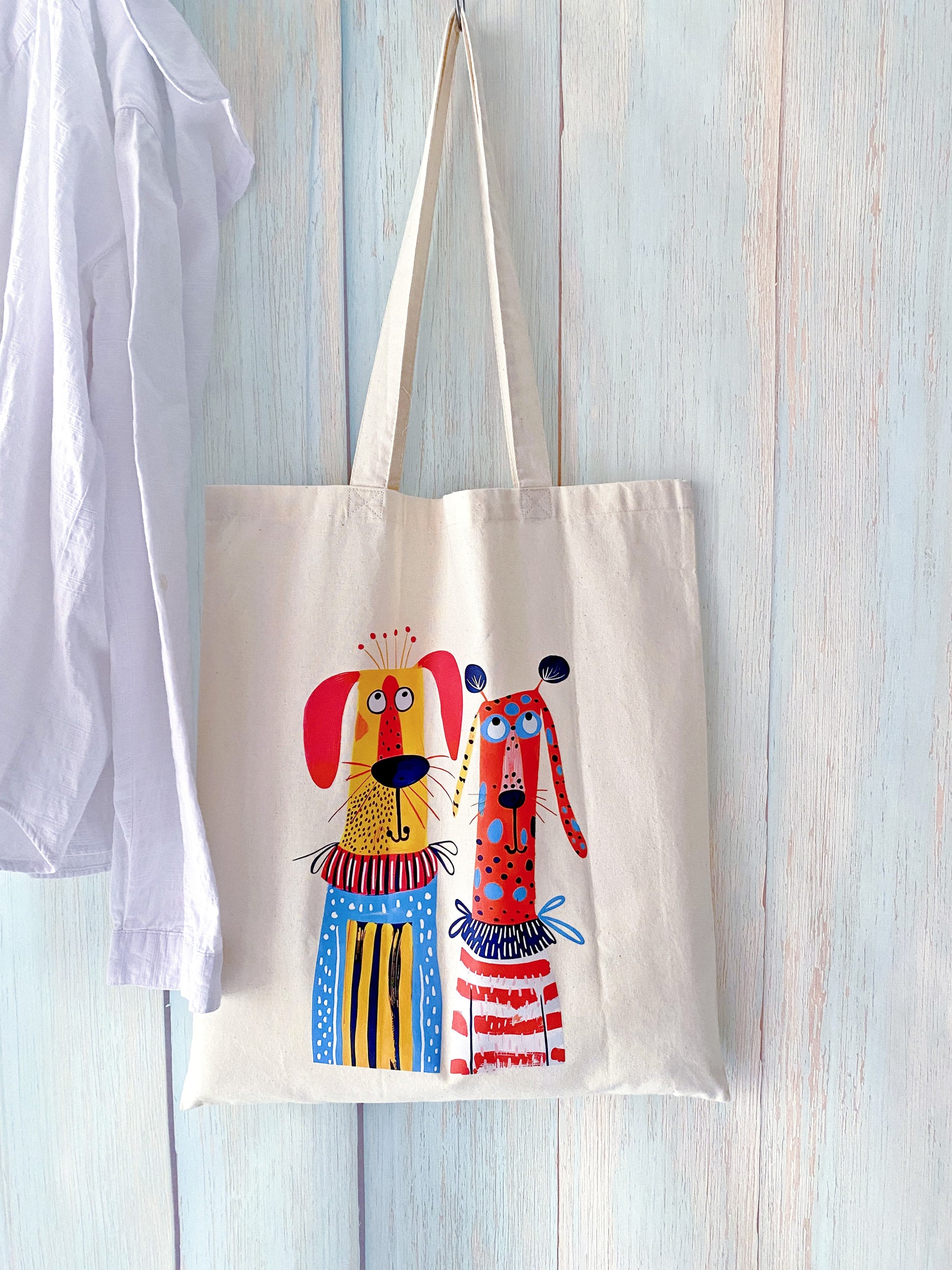 Lightweight foldable cotton tote bag for daily grocery run