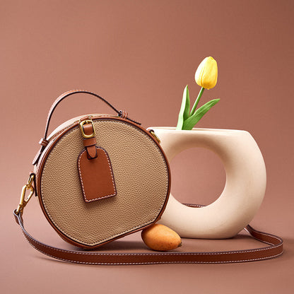 Versatile Circular Handbag with Adjustable Shoulder Strap for Women's Fashion