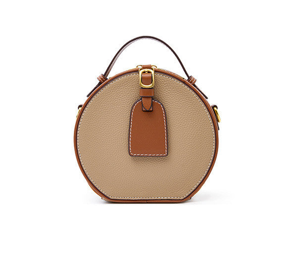 Trendy Round Leather Crossbody Purse