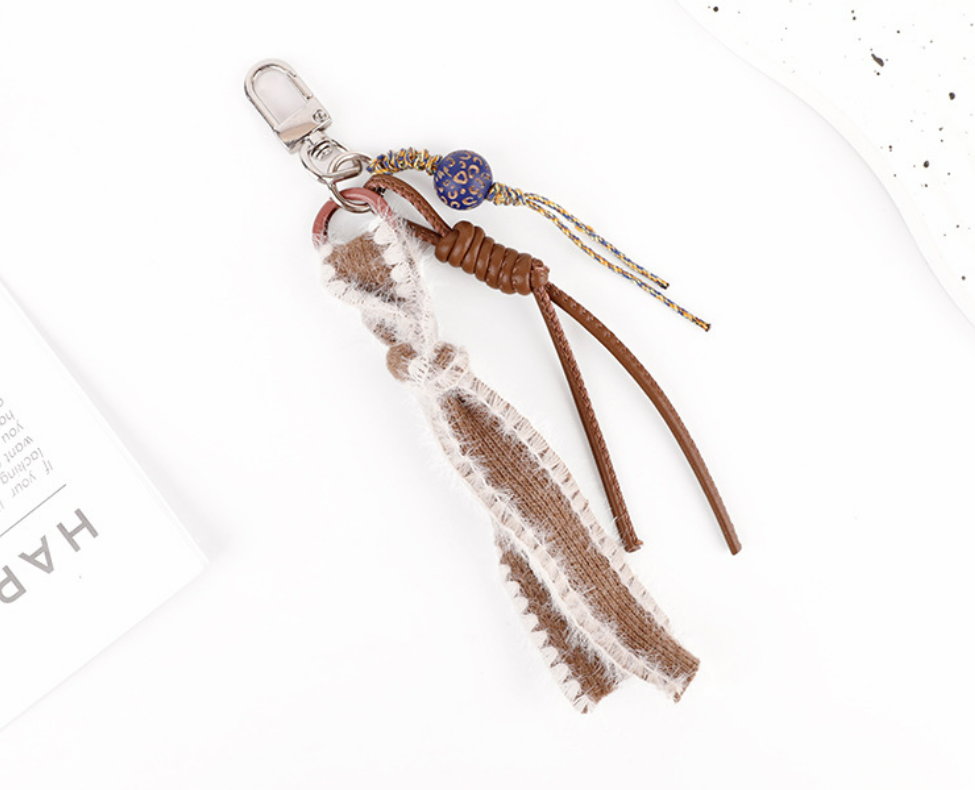 Bohemian handbag accessory with wooden bead details