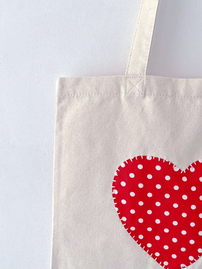 Finding a durable eco-friendly tote that does not look boring as these hand-stitched hearts offer a unique aesthetic for the conscious consumer.