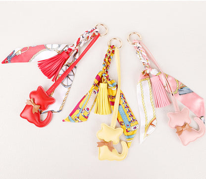 Handmade cat keychain charm for bags and backpacks