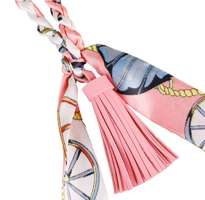 Heart bag accessory with PU leather tassel
