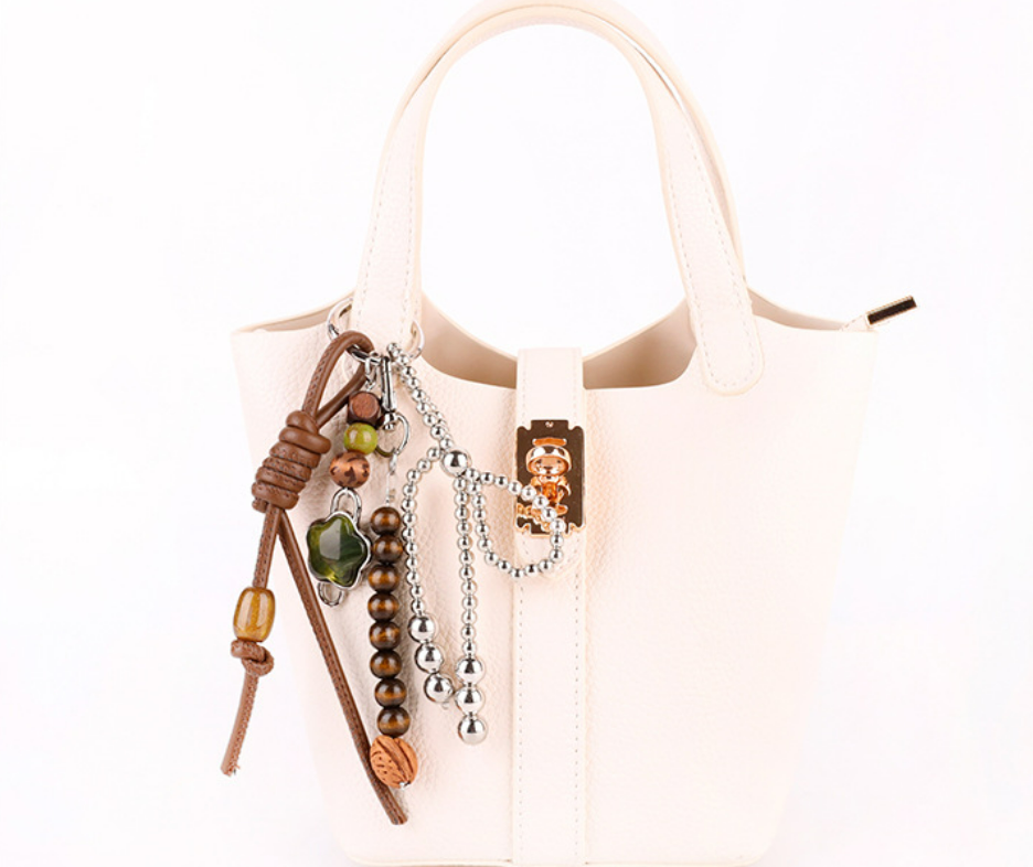 Natural seed pod pendant charm for a tote or backpack