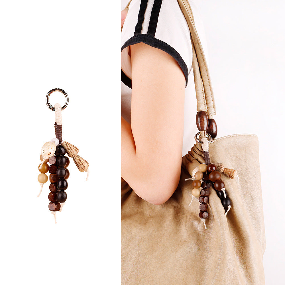 Boho inspired natural bead charm for an everyday handbag