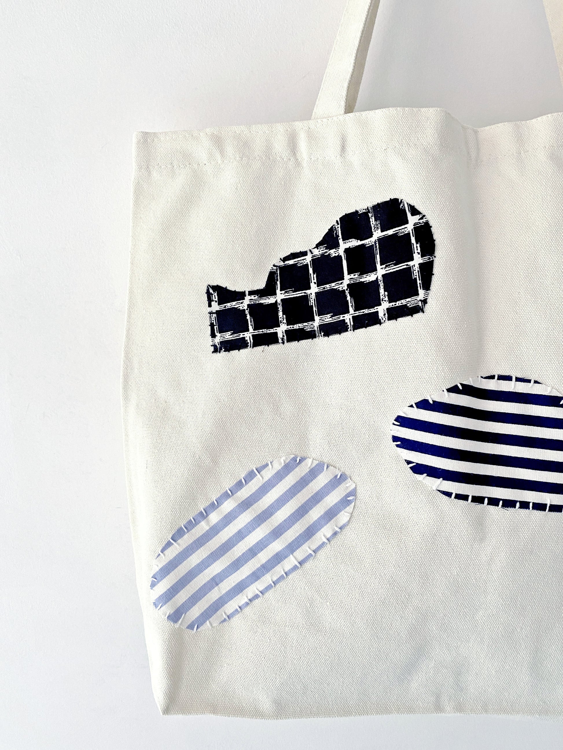 Bag placed near a work table rather than a styled display setting