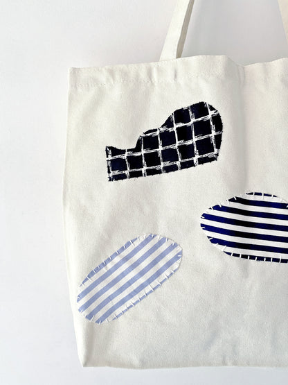 Bag placed near a work table rather than a styled display setting