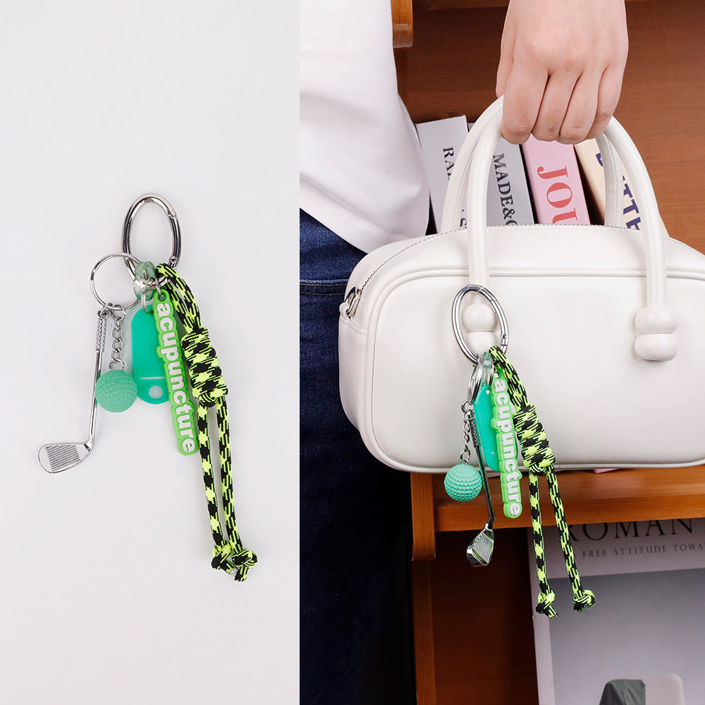 Green bag charm idea for someone who loves casual style