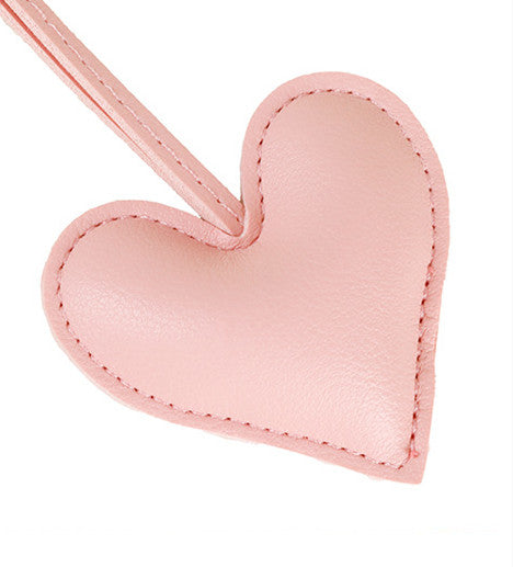 Handmade bag charm with heart and tassel