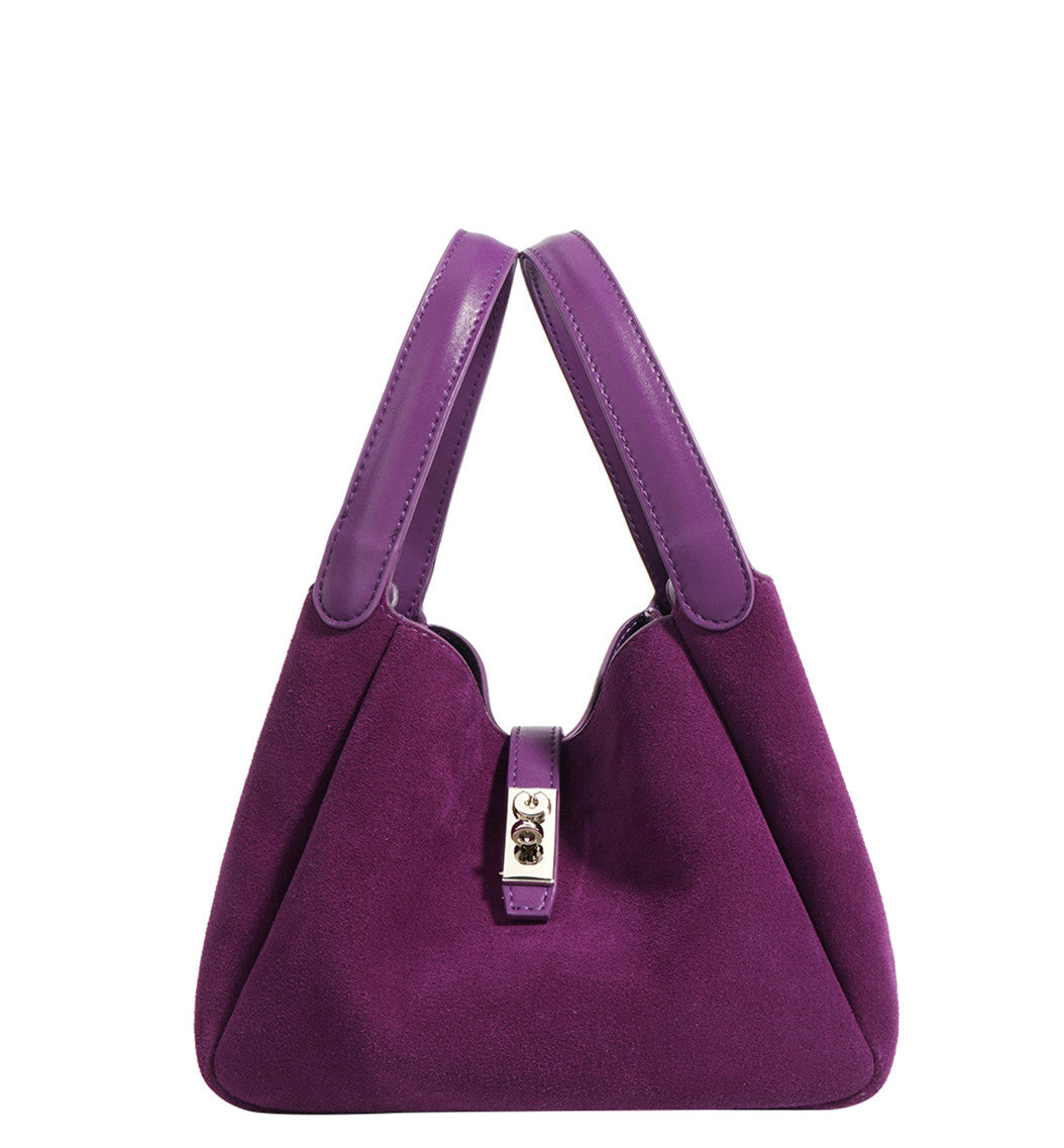 Women’s Leather Suede Bucket Bag for Work and Casual Outings