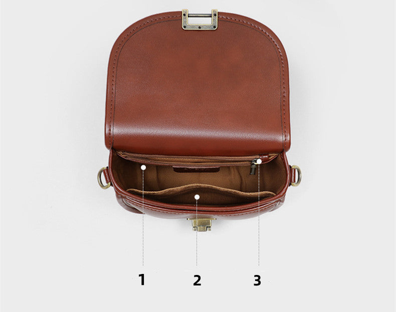 Contemporary Women's Genuine Leather Shoulder Bag with Unique Lock Mechanism Woyaza