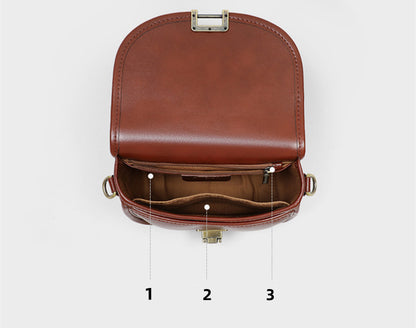 Contemporary Women's Genuine Leather Shoulder Bag with Unique Lock Mechanism Woyaza