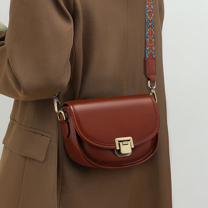 Stylish Women's Soft Leather Shoulder Bag with Unique Clasp Woyaza
