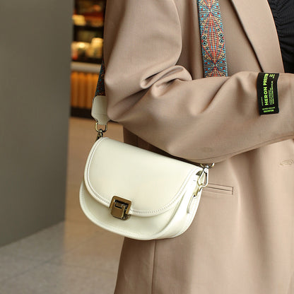 Premium Ladies' Soft Leather Crossbody Bag with Distinctive Fastener Woyaza