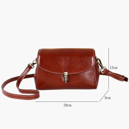 Sleek and Trendy Ladies' Small Leather Crossbody Bag woyaza