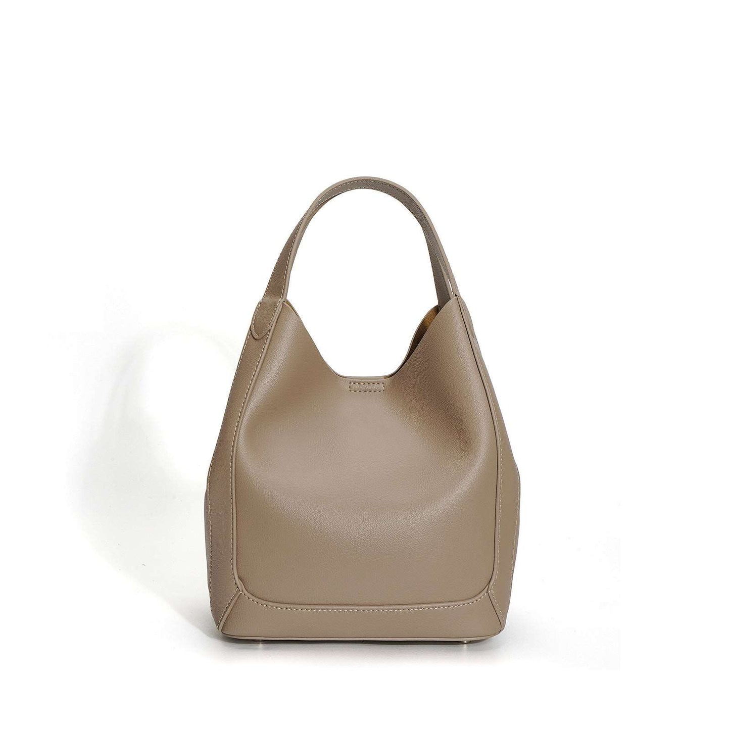 Luxurious Leather Bucket Bag with Adjustable Crossbody Strap woyaza
