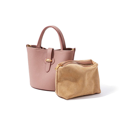 Stylish Soft Leather Bucket Handbag for Women Woyaza