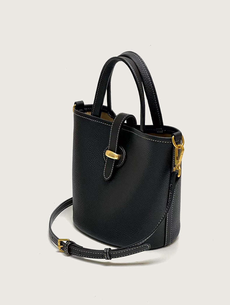 Exquisite Soft Leather Bucket Bag for Women Woyaza