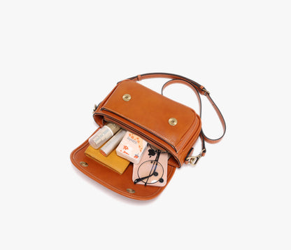 Sophisticated Ladies' Leather Crossbody Bag with Dual Long Straps woyaza