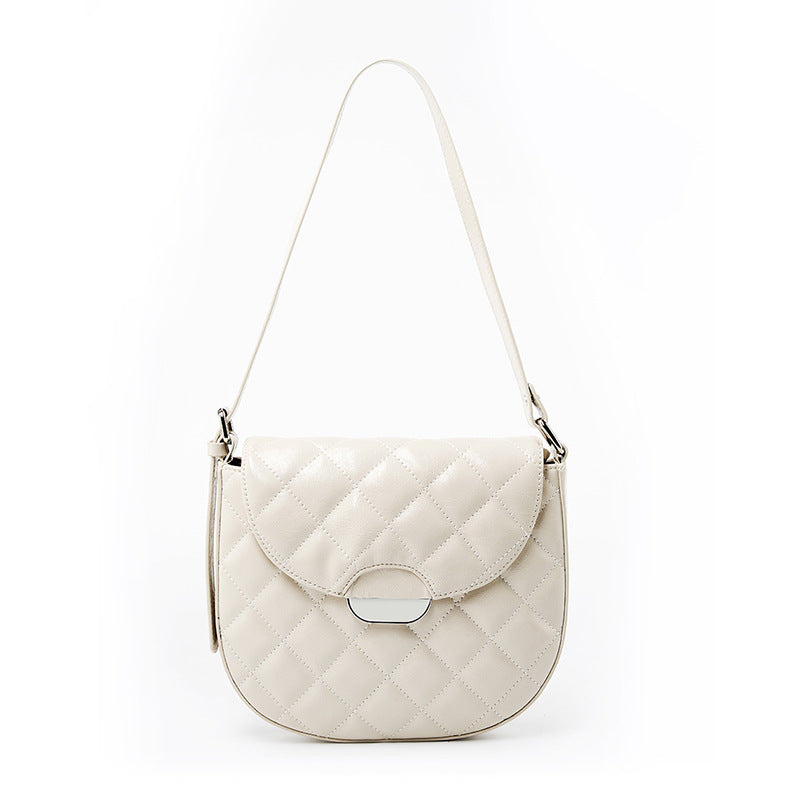 Designer Diamond Grid Leather Handbag for Women
