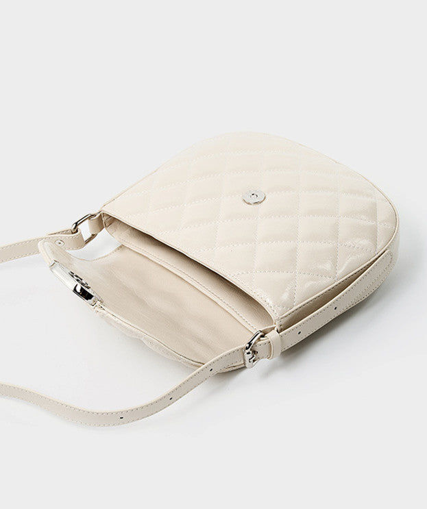 Chic Soft Leather Shoulder Bag with Adjustable Strap and Quilted Diamond Pattern for Women