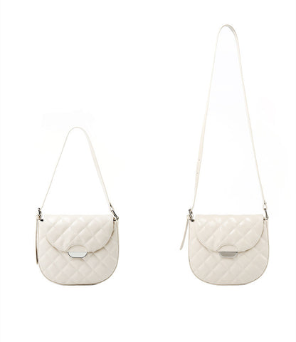 Premium Ladies Leather Handbag with Adjustable Shoulder Strap and Stylish Diamond Grid Design