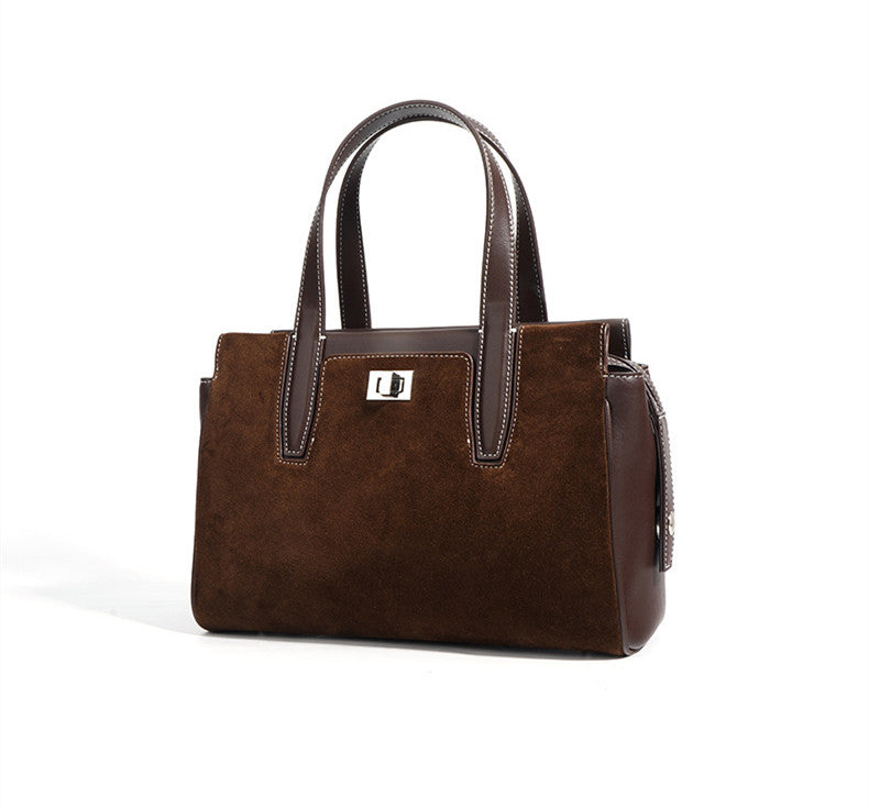 Elegant Leather Handbag for Working Women with Shoulder Strap