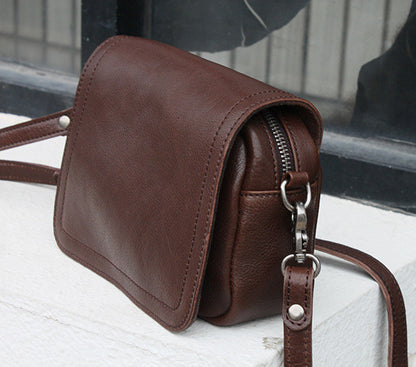 Minimalist Vintage Italy Leather Crossbody Bag