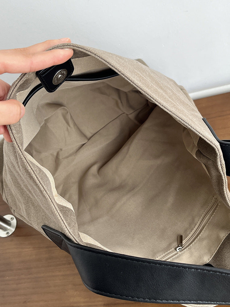 Bucket-shaped carryall for farmers market visits and shopping