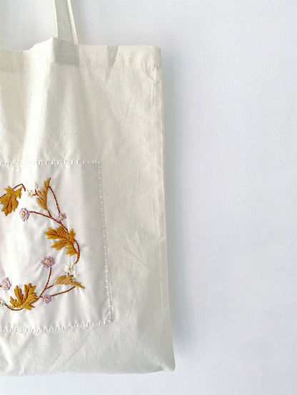 High-volume tote bag suitable for carrying supplies for your next hand embroidery project.