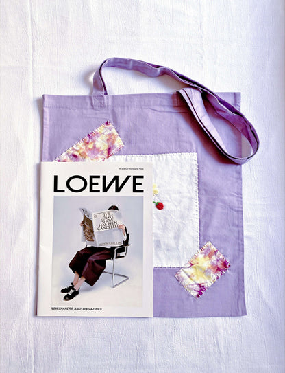 Natural cotton tote bag with creative floral embroidery for daily carry or gifting