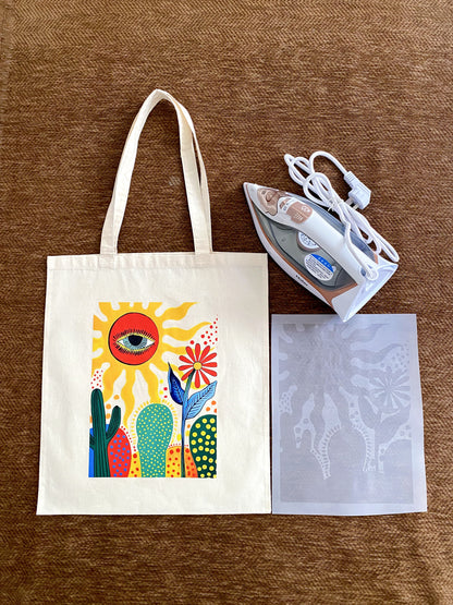 Soft fabric carryall prepared for an eco conscious friend.