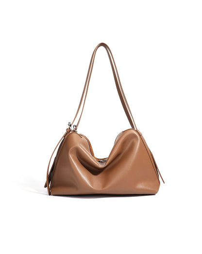 structured genuine leather shoulder tote