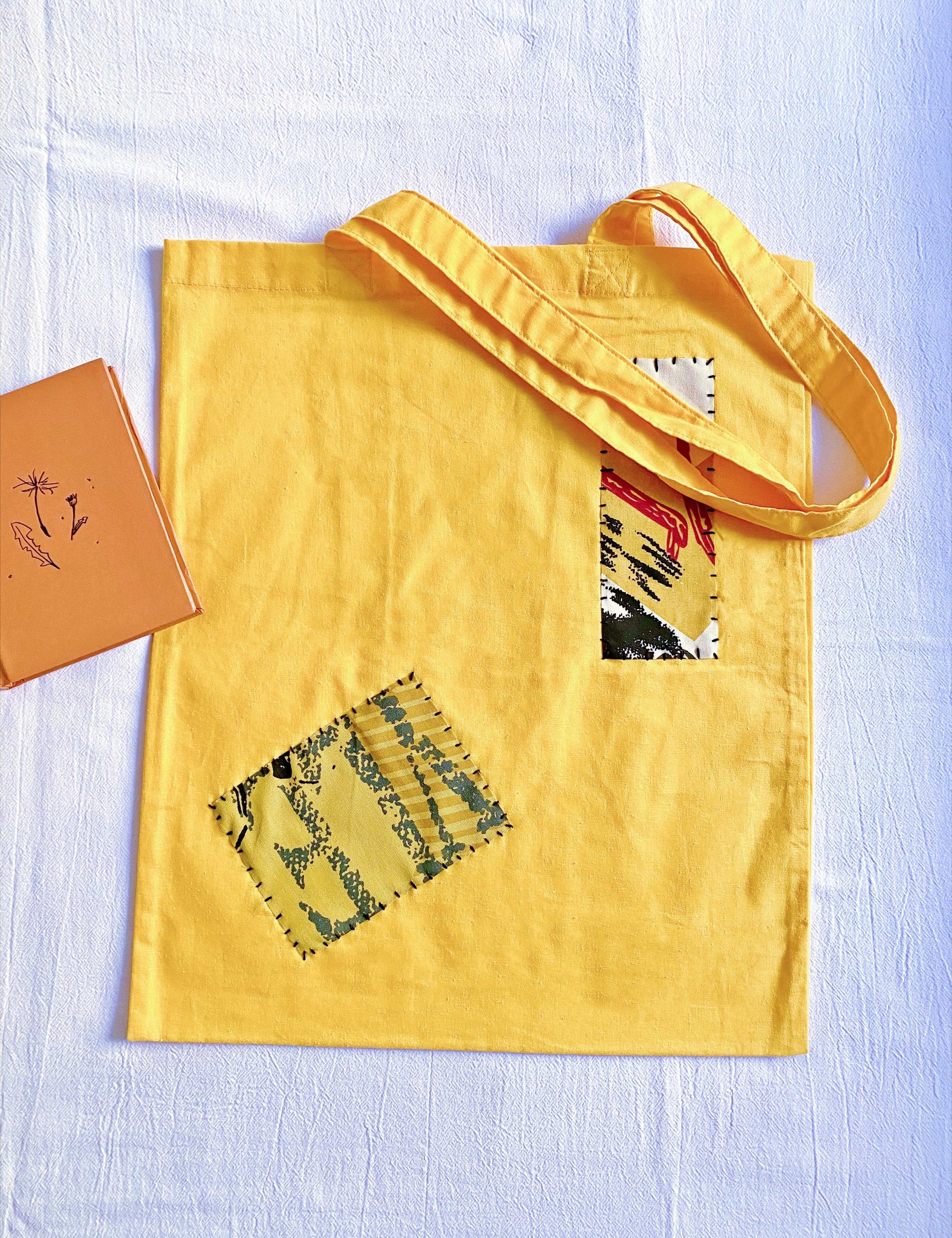 Large capacity yellow cotton bag, answering "Where to find stylish zero-waste totes?".