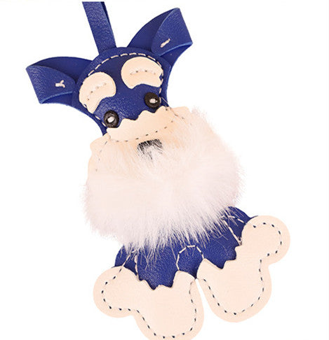 Handmade Schnauzer accessory with a soft Christmas puppy look