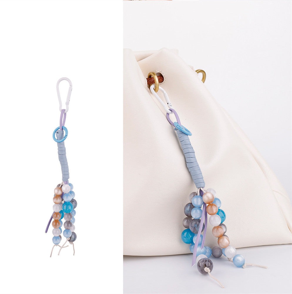 Boho soft purple stone charm accessory for women handbag aesthetic