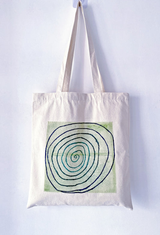 large soft canvas tote with simple artistic drawing and daily carry vibe