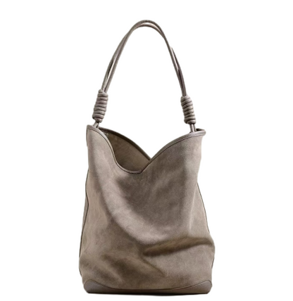 Large Capacity Soft Leather Bucket Bag for Women