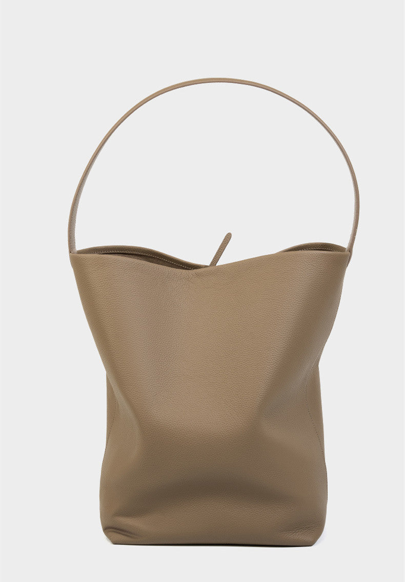 Unique soft leather bucket bag for fashion-conscious women