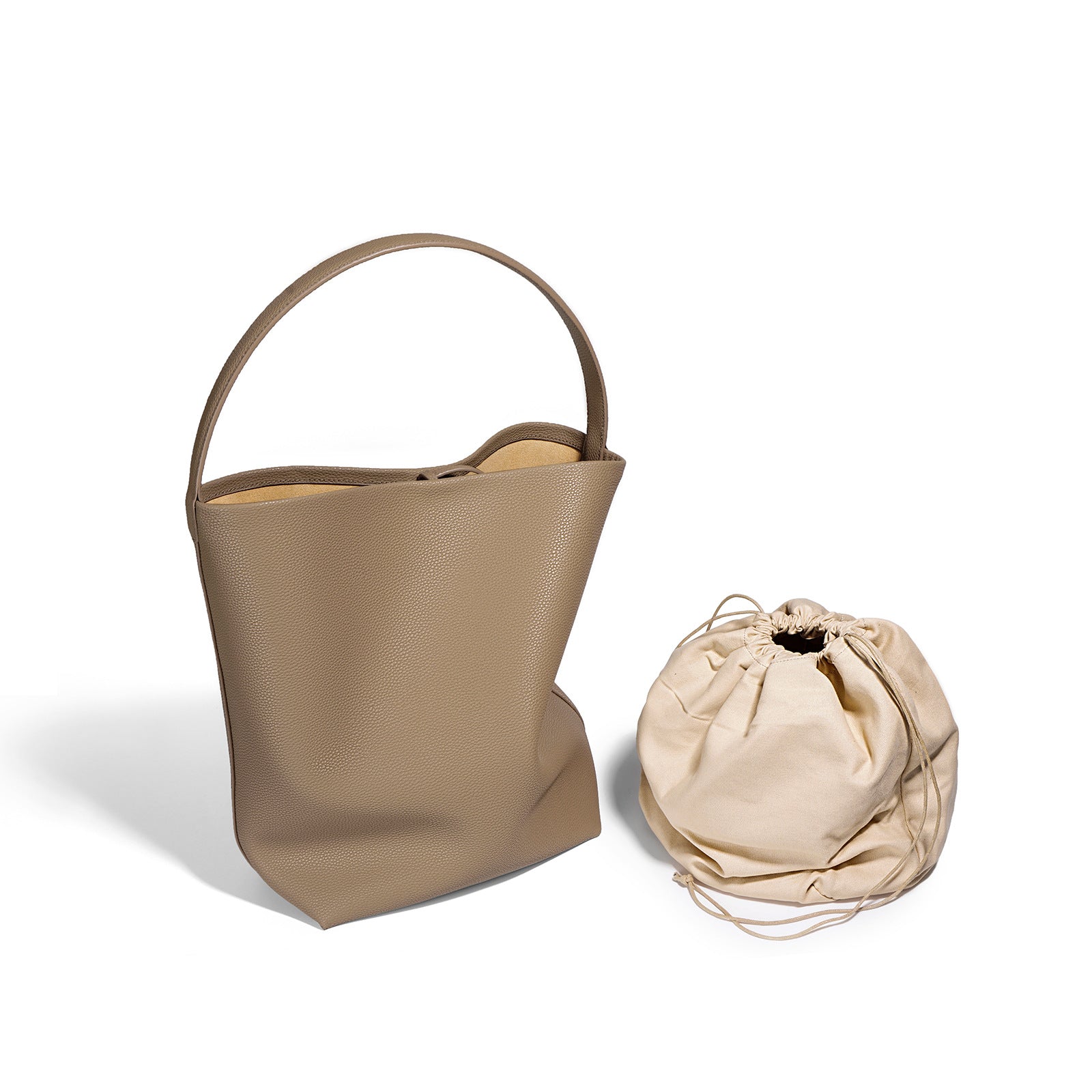 Versatile Leather Bucket Bag for Women with Adjustable Shoulder Strap