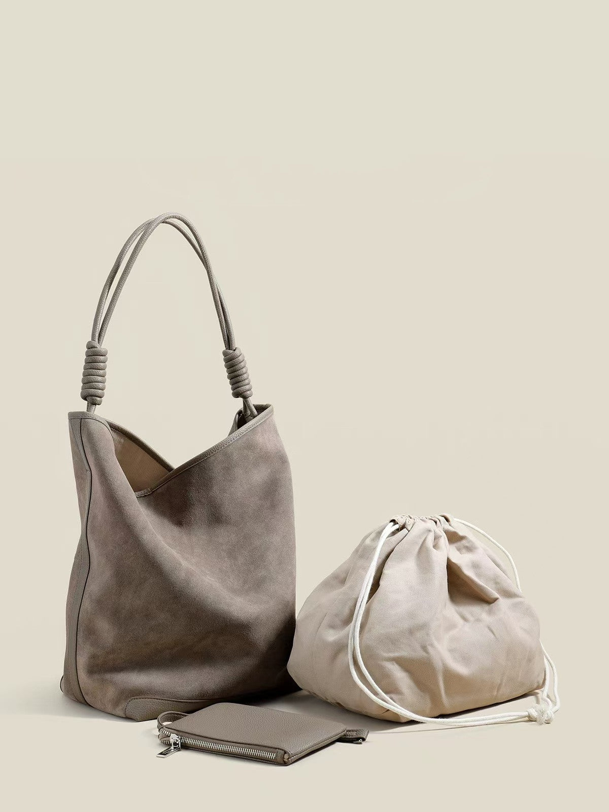 Genuine Leather Soft Bucket Bag for Daily Use