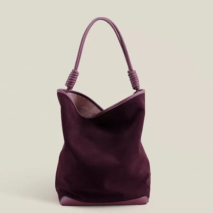 Everyday Use Soft Leather Bucket Bag with Internal Compartment