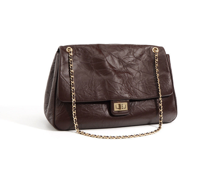 Minimalist Soft Leather Chain Shoulder Bag for Urban Women