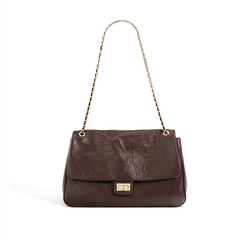 Premium Soft Leather Chain Shoulder Bag for Women's Fashion Accessories