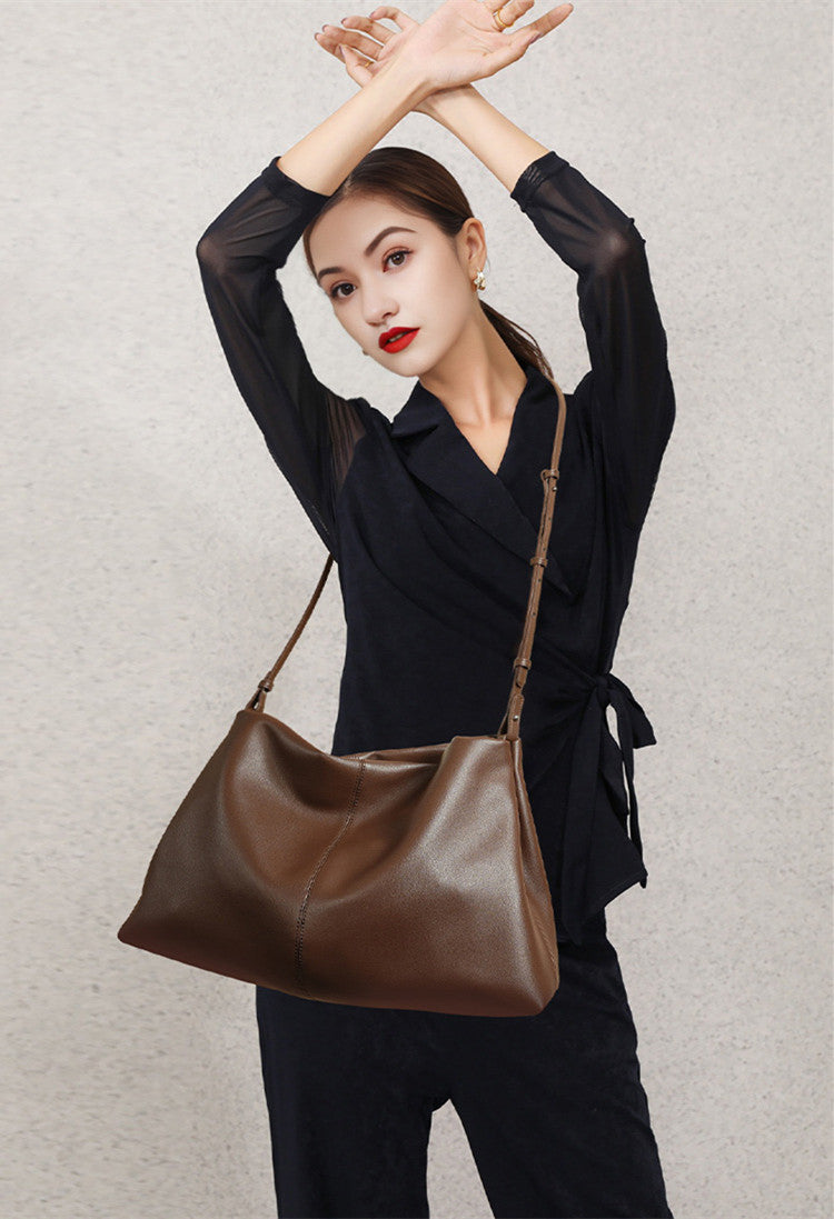 Women’s Soft Leather Tote Bag for Office, Shopping, and Casual Outings