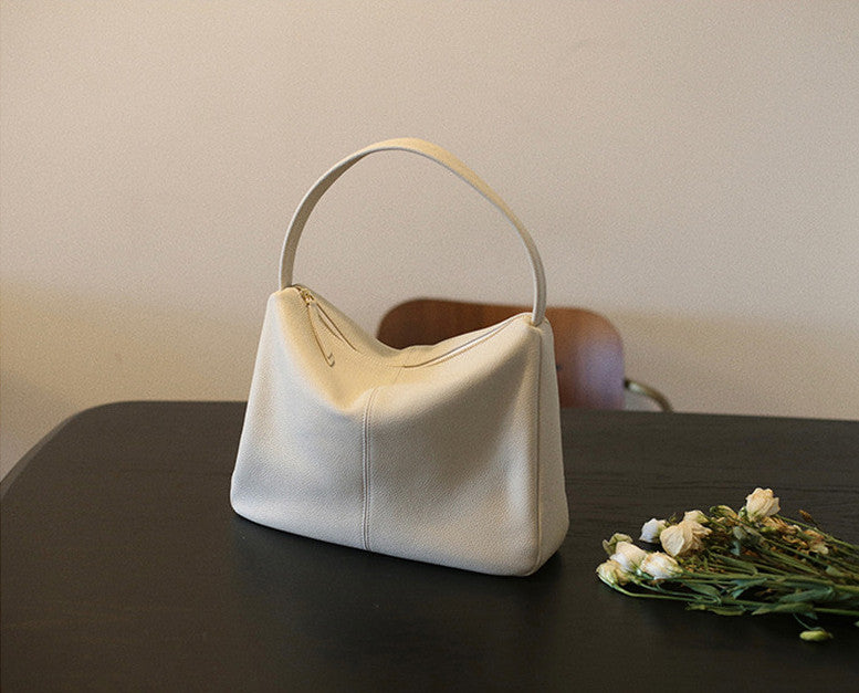 Elegant Full Grain Leather Tote Bags For Work woyaza